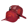 Gorra Godspeed Roja en Gamuza con Bordado en Relieve y Malla Roja.
