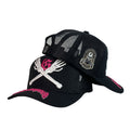 Gorra Godspeed Negra con Bordado de Esqueleto y Malla Negra.