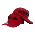 Gorra Adidas Roja con Bordado en Relieve y Logo Trefoil.