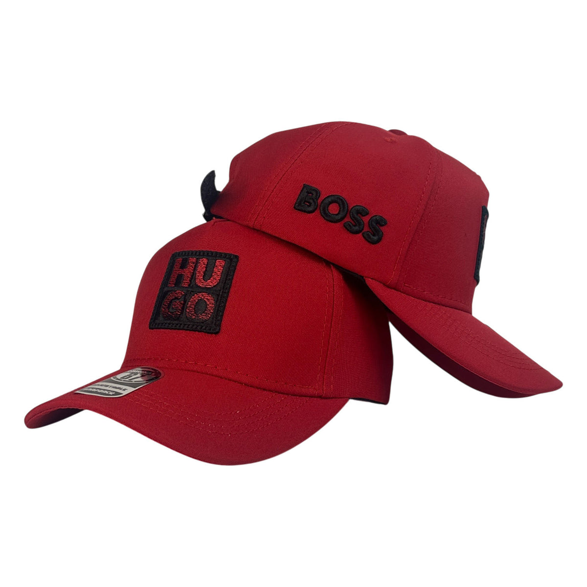 Gorra Hugo Boss Roja con Bordado en Relieve y Parche Frontal.