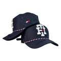Gorra Tommy Azul con Paneles Perforados y Cordón Trenzado.