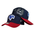 Gorra Venezuela Azul con Malla Azul y Visera Roja.