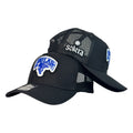 Gorra Venezuela Negra con Malla Negra y Bordado de Alta Densidad.