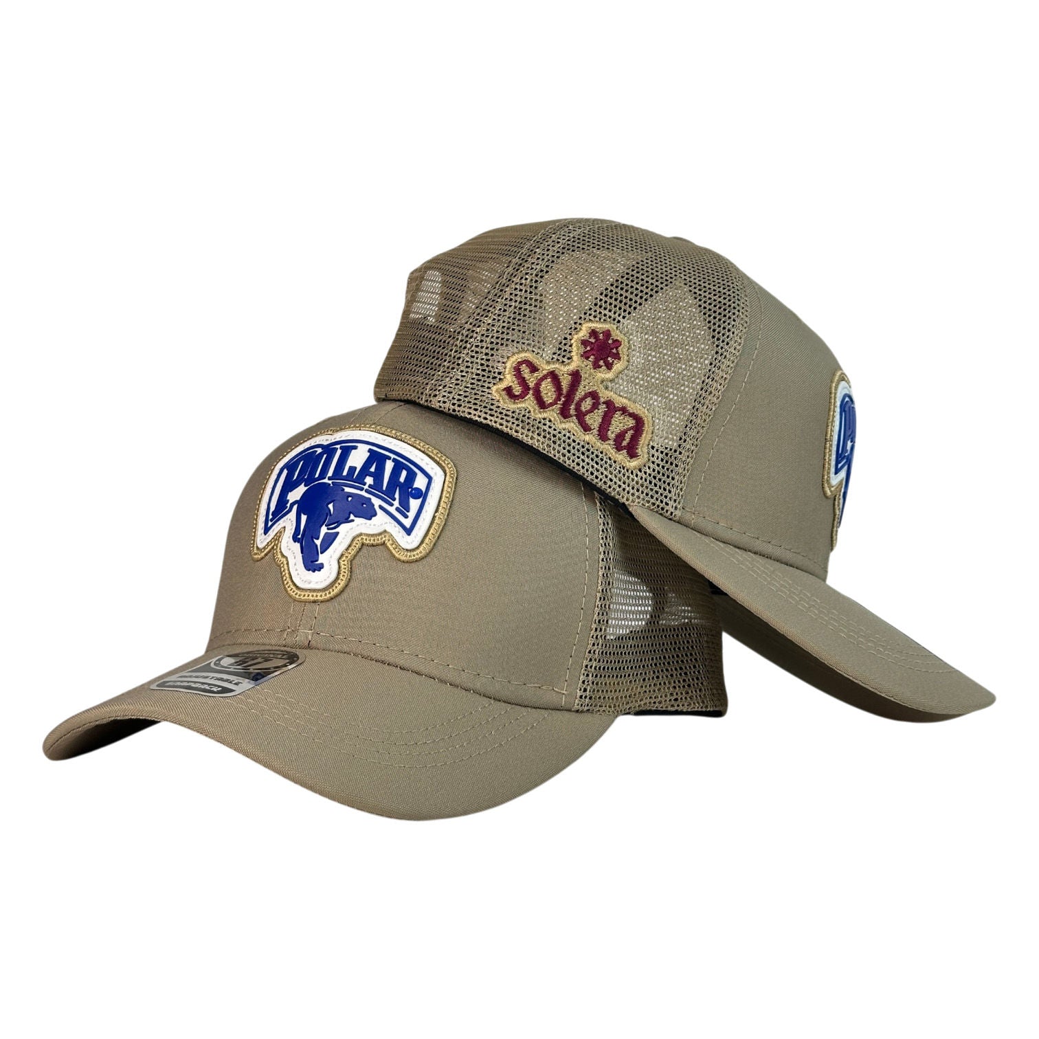 Gorra Venezuela Beige con Malla Beige y Bordado en Relieve.