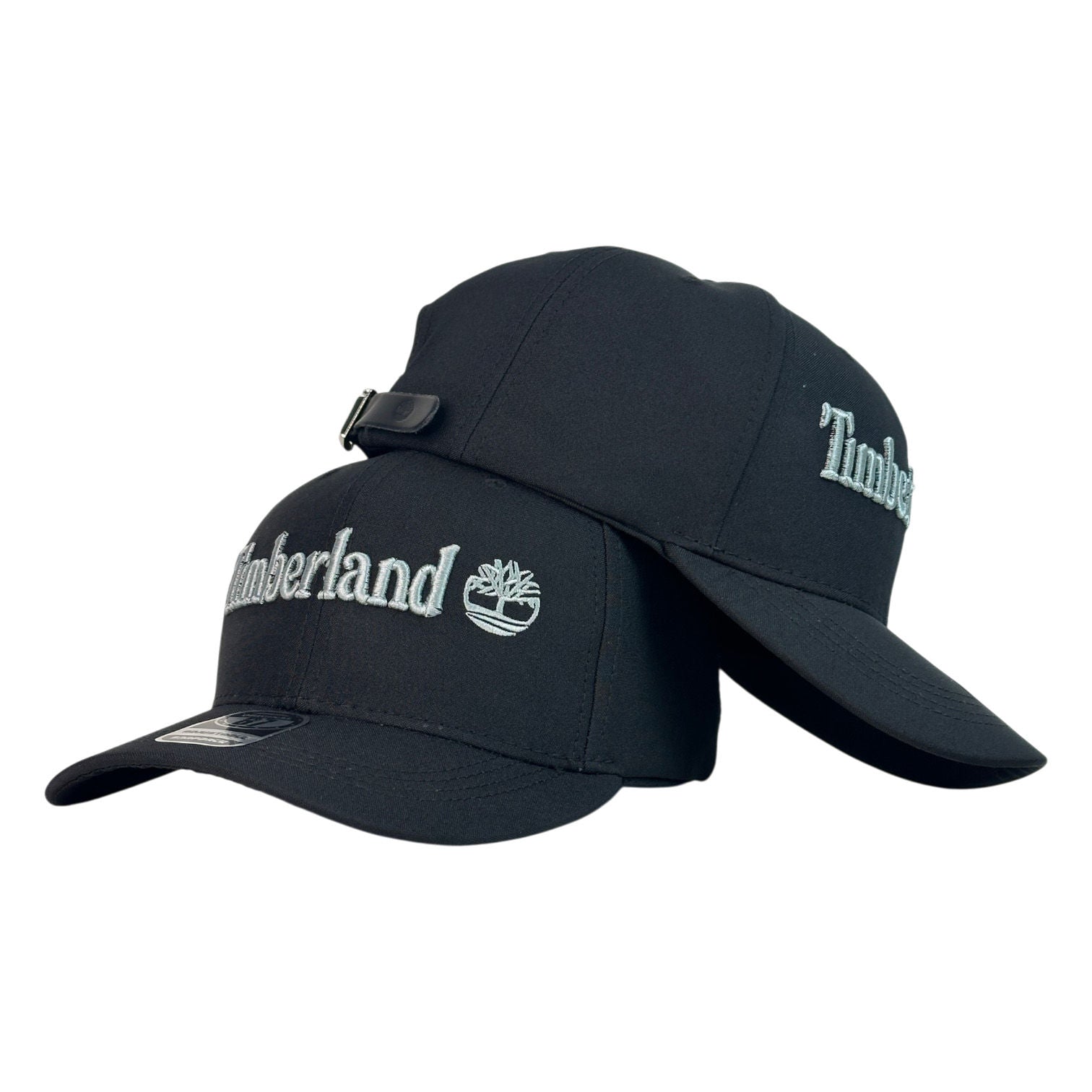 Gorra Timberland Negra con Bordado en Relieve y Cierre de Cuero.
