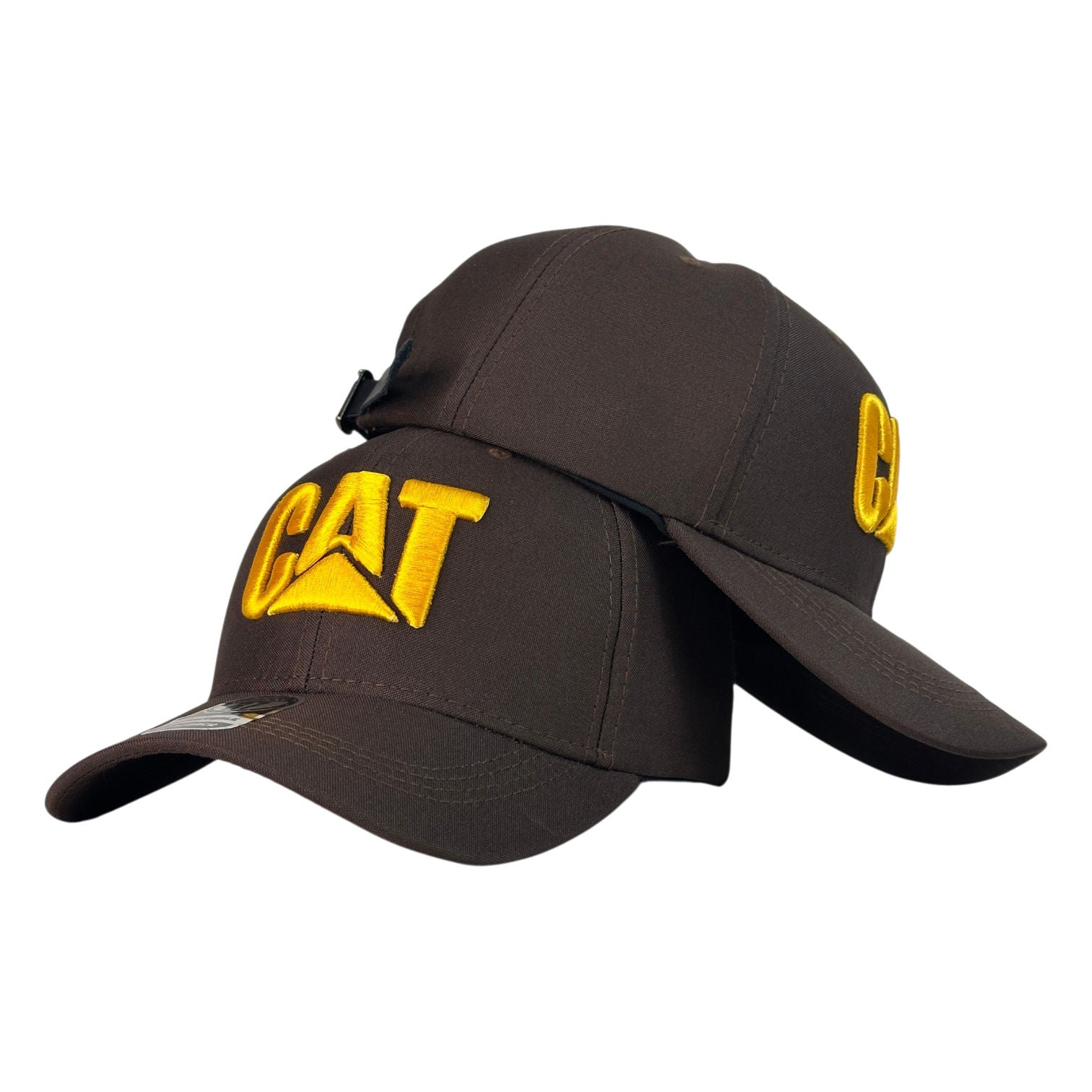 Gorra Caterpillar Marrón con Bordado en Relieve y Cierre Ajustable.