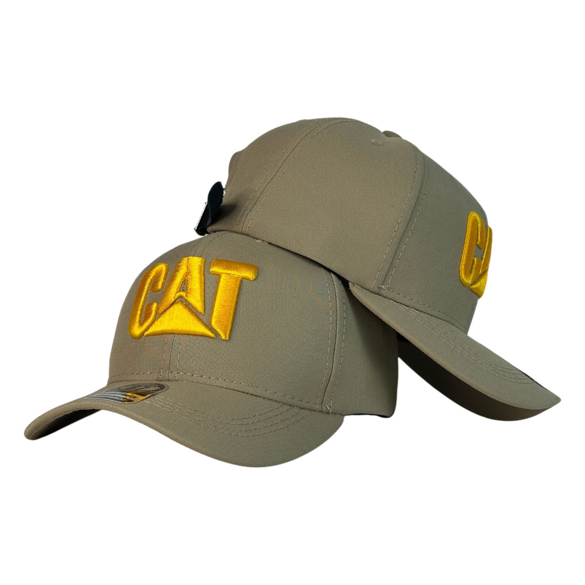 Gorra Caterpillar Beige con Bordado en Relieve y Logo Lateral.