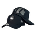 Gorra Caterpillar Negra con Malla Negra y Parche Circular.