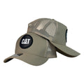 Gorra Caterpillar Beige con Malla Beige y Parche Circular.