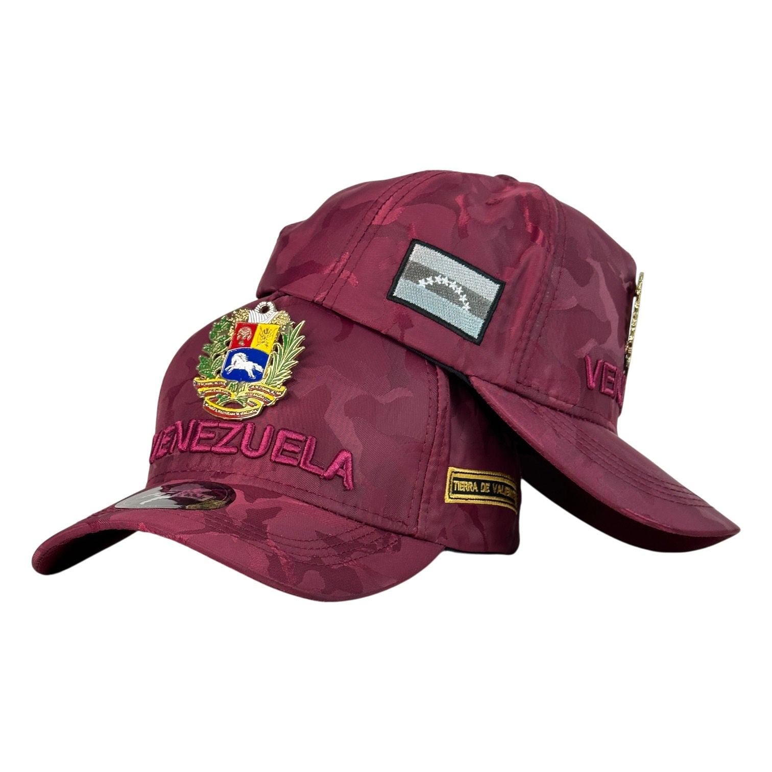 Gorra Venezuela Vinotinto con Escudo Metálico y Bordado en Relieve.