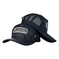 Gorra Columbia Camo Negra con Malla Negra y Parche Bordado.