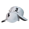 Gorra Polo Blanca con Bordado de Número 3 y Bordado de Logo.