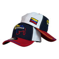 Gorra Venezuela Tricolor con Bordado en Relieve y Parche de Bandera.