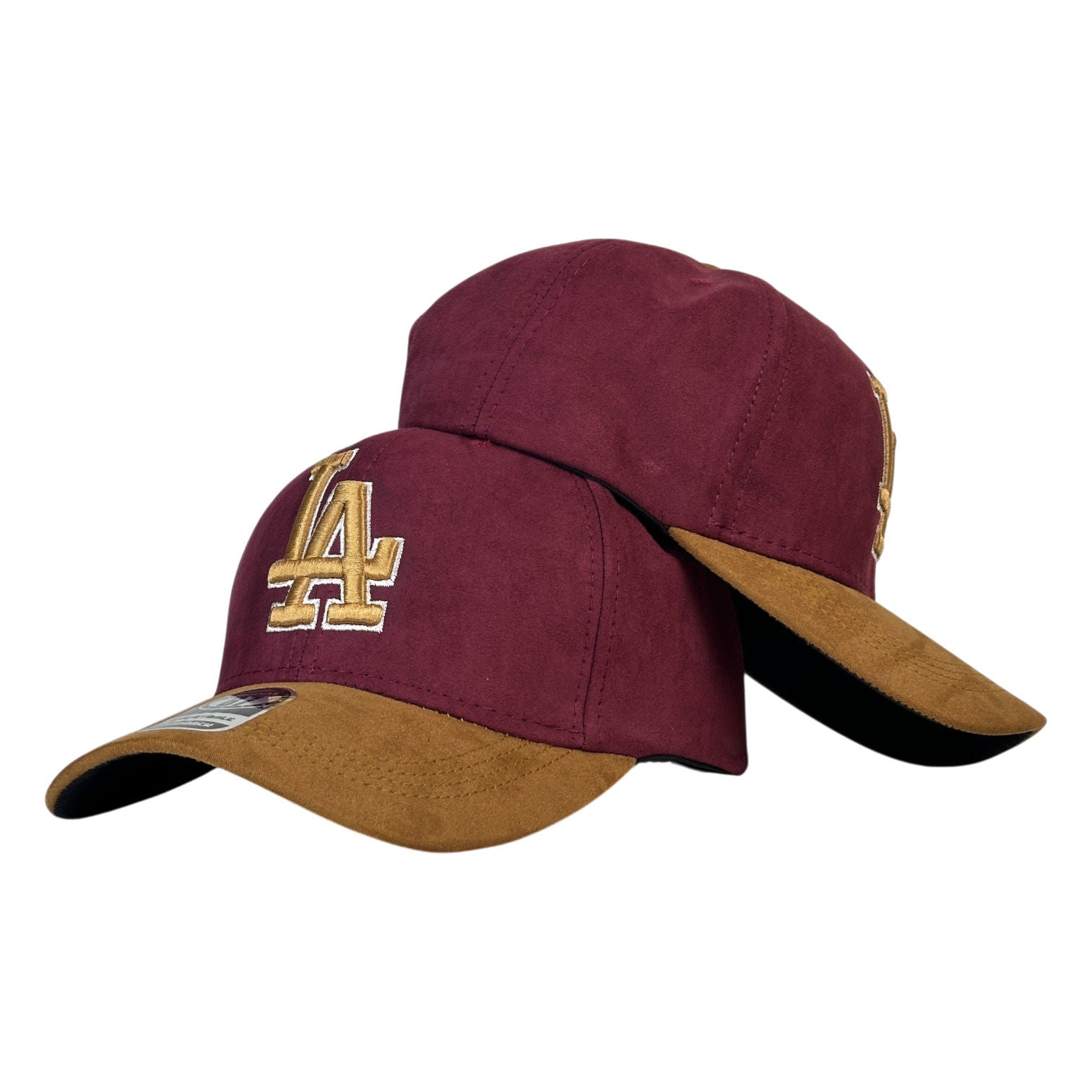 Gorra Equipos Vinotinto en Gamuza con Visera Miel y Bordado en Relieve.
