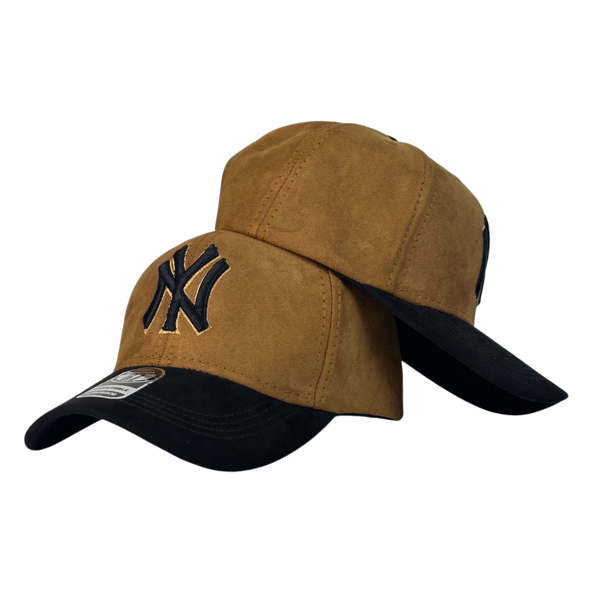 Gorra Equipos Marrón en Gamuza con Bordado de Alta Densidad y Visera Negra.