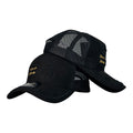Gorra Venezuela Negra con malla negra y bordado en relieve.