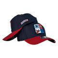 Gorra Marvel Azul Marino con Visera Roja y Parche Frontal de Spider-Man.
