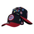 Gorra Marvel Negra con Parche Frontal de Spider-Man y Visera Roja.