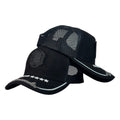 Gorra Venezuela Negra con Malla Trasera y Bordado en la Visera.