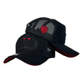 Gorra Full Caps Negra con Malla Trasera y Bordado Frontal de Demonio de Tasmania.