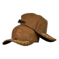 Gorra Full Caps Café en Gamuza con Estampado Frontal y Bordado en Visera.