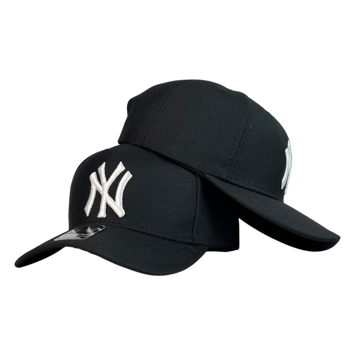 Gorra Niños Negra con Bordado Frontal Blanco y Visera Curva.