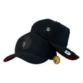 Gorra Venezuela Negra con Parche Frontal de Leones y Bordado en la Visera.