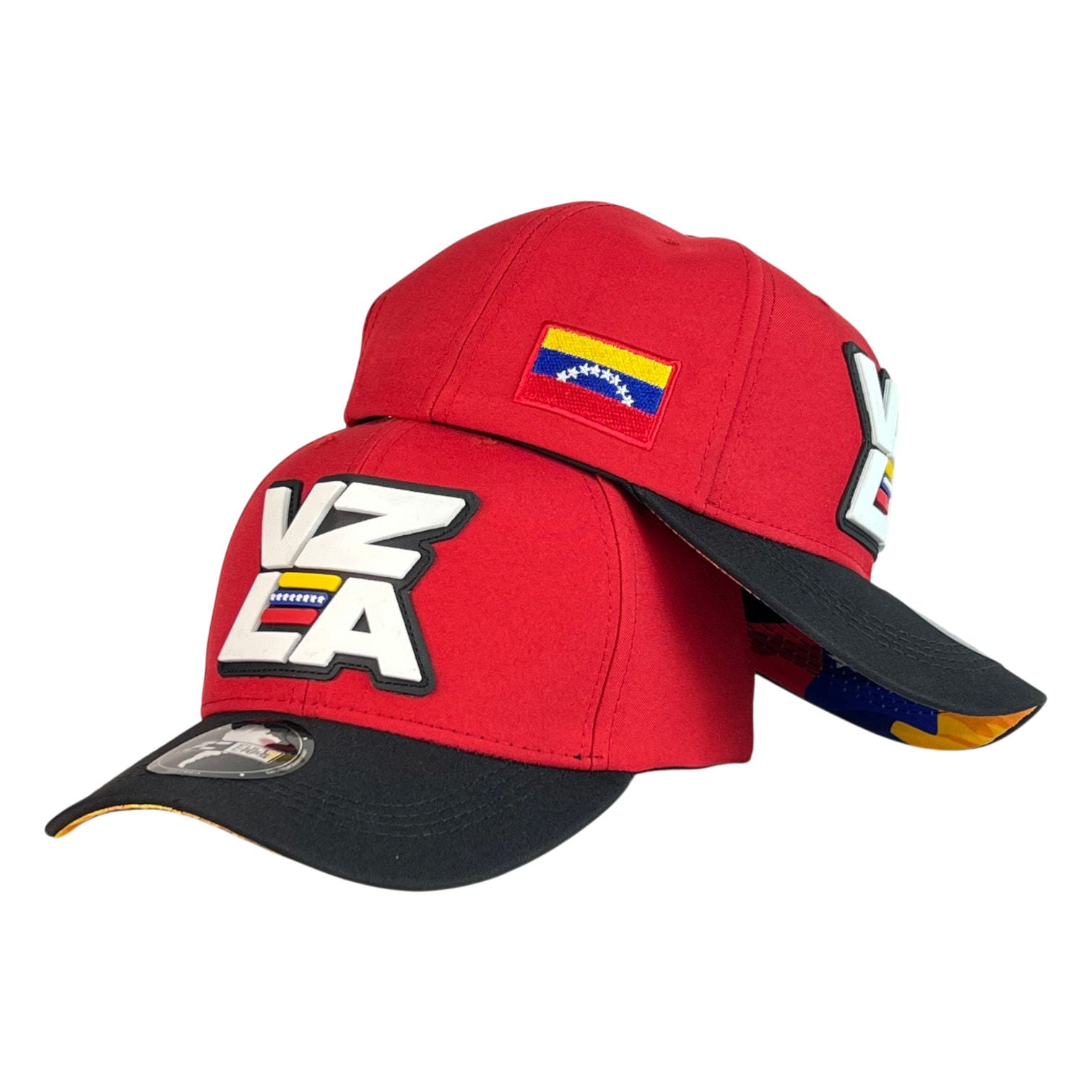 Gorra Venezuela Roja con Visera Negra y Bordado en Relieve.