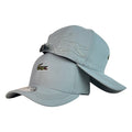 Gorra Lacoste Gris con Bordado de Cocodrilo Gigante y Bordado de Alta Densidad.
