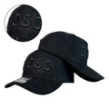 Gorra Hugo Boss Negra en Gamuza con Cristales y Bordado en Relieve.