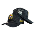 Gorra Venezuela Negra con Malla Negra y Escudo en Relieve.