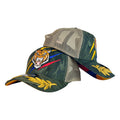 Gorra Colombia Camo con Bordado de Tigre y Malla Beige.