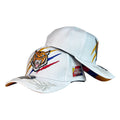 Gorra Colombia Blanca con Bordado de Tigre y Parche Defensores de la Patria.