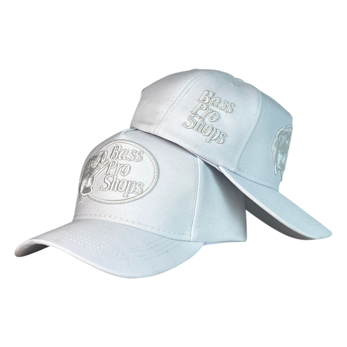 Gorra Bass Pro Shop Blanca con Bordado en Relieve y Bordado de Alta Densidad.