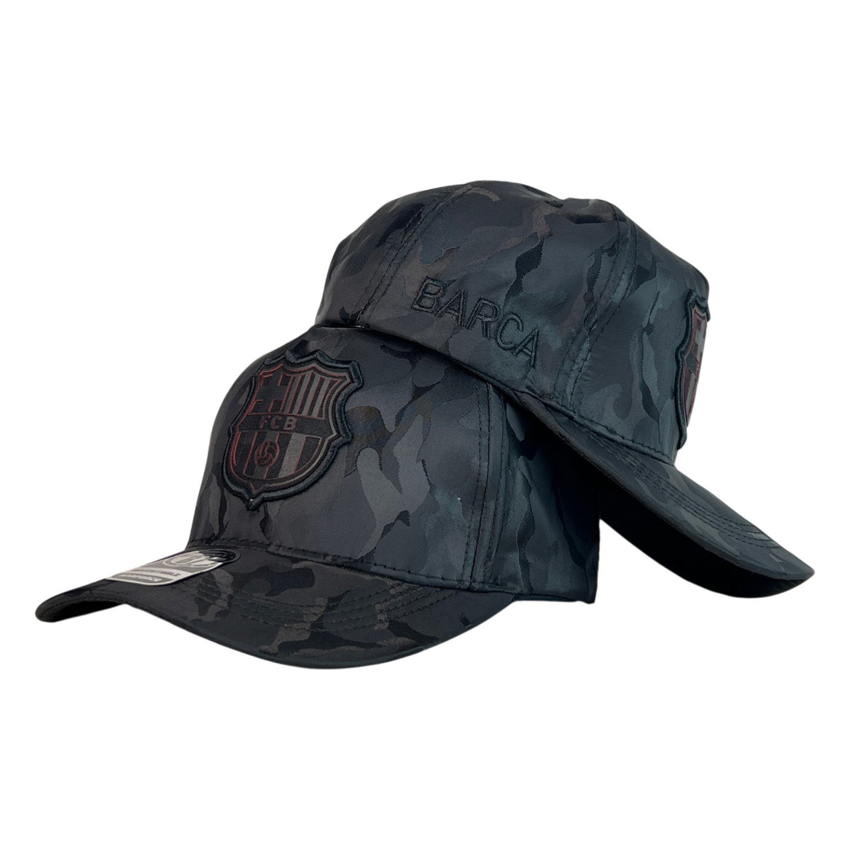 Gorra Barcelona Camo con Bordado en Relieve y Escudo FCB.
