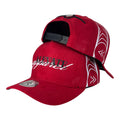 Gorra Alevate Roja en Gamuza con Bordado en Relieve y Estampado Lateral.