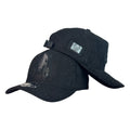 Gorra Full Corral Negra en Gamuza con Bordado de Vaca y Parche Metálico.