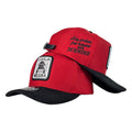 Gorra Full Caps Roja con Bordado de Oveja y Visera Negra.