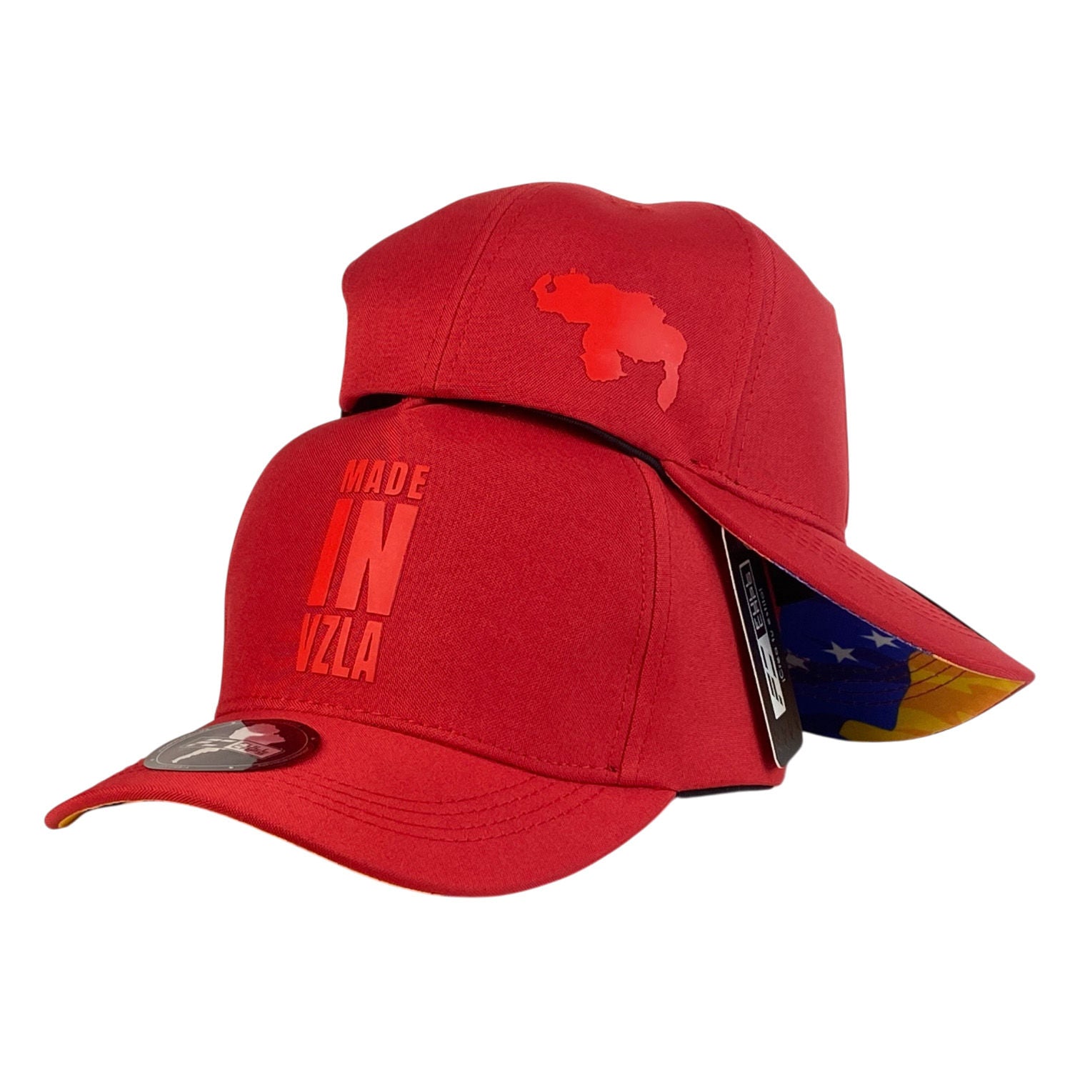 Gorra Venezuela Roja con Estampado en Relieve y Visera Estampada.