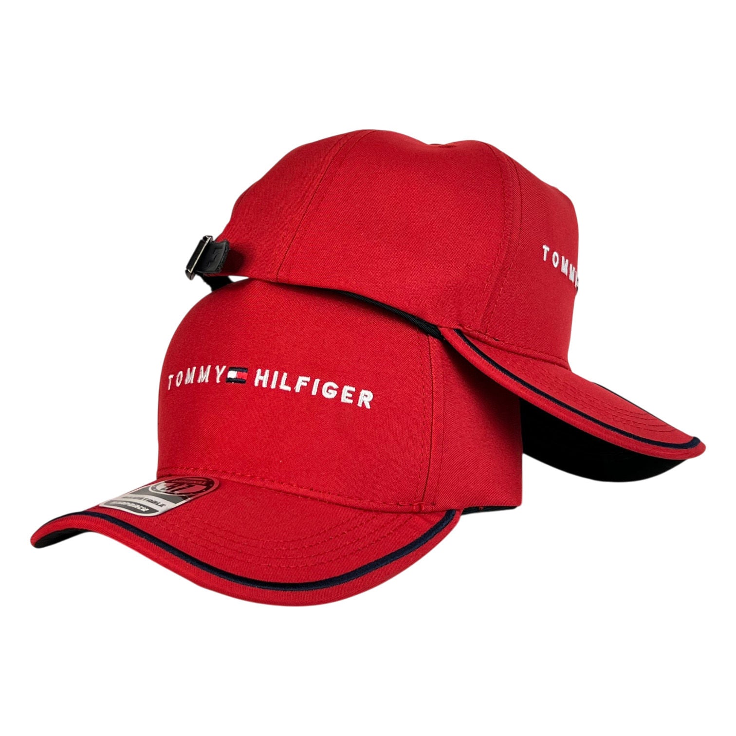 Gorra Tommy Roja con Bordado en Relieve y Visera con Ribete.