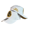 Gorra Real Madrid Blanca con Bordado en Relieve y Estampado en Visera.