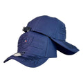 Gorra Tommy Azul con Bordado en Relieve y Visera con Bordado de Hojas.