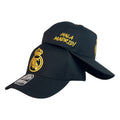 Gorra Real Madrid Negra con Bordado en Relieve y Bordado de Alta Densidad.