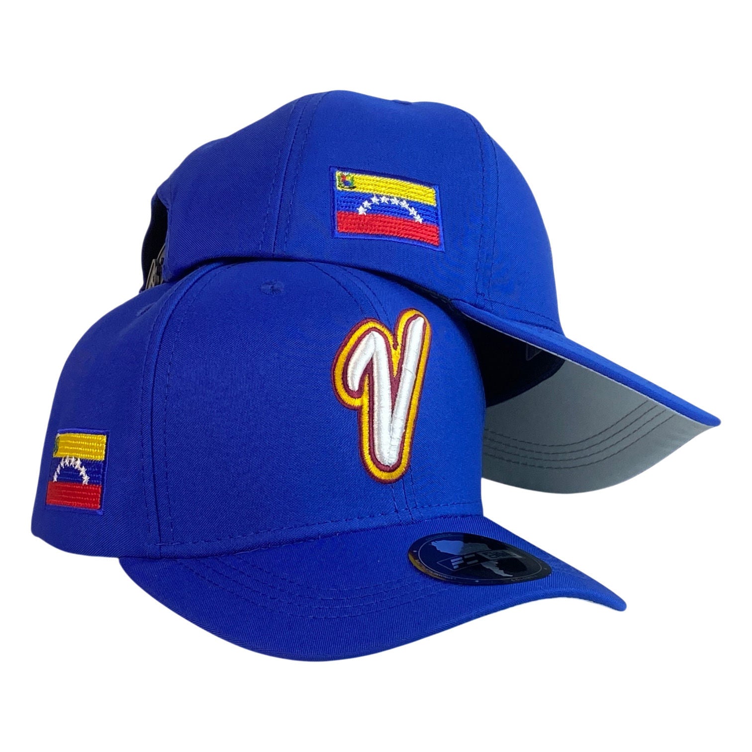 Gorra Venezuela Azul con Bordado en Relieve y Parche de Bandera.