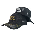 Gorra Bass Pro Shop Negra con Malla Negra y Bordado en Relieve.