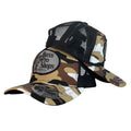 Gorra Bass Pro Shop Camo con Malla Negra y Parche Frontal.