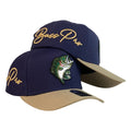 Gorra Bass Pro Shop Azul con Visera Beige y Bordado en Relieve.