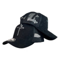 Gorra FE Negra en Gamuza con Malla Negra y Bordado en Relieve.