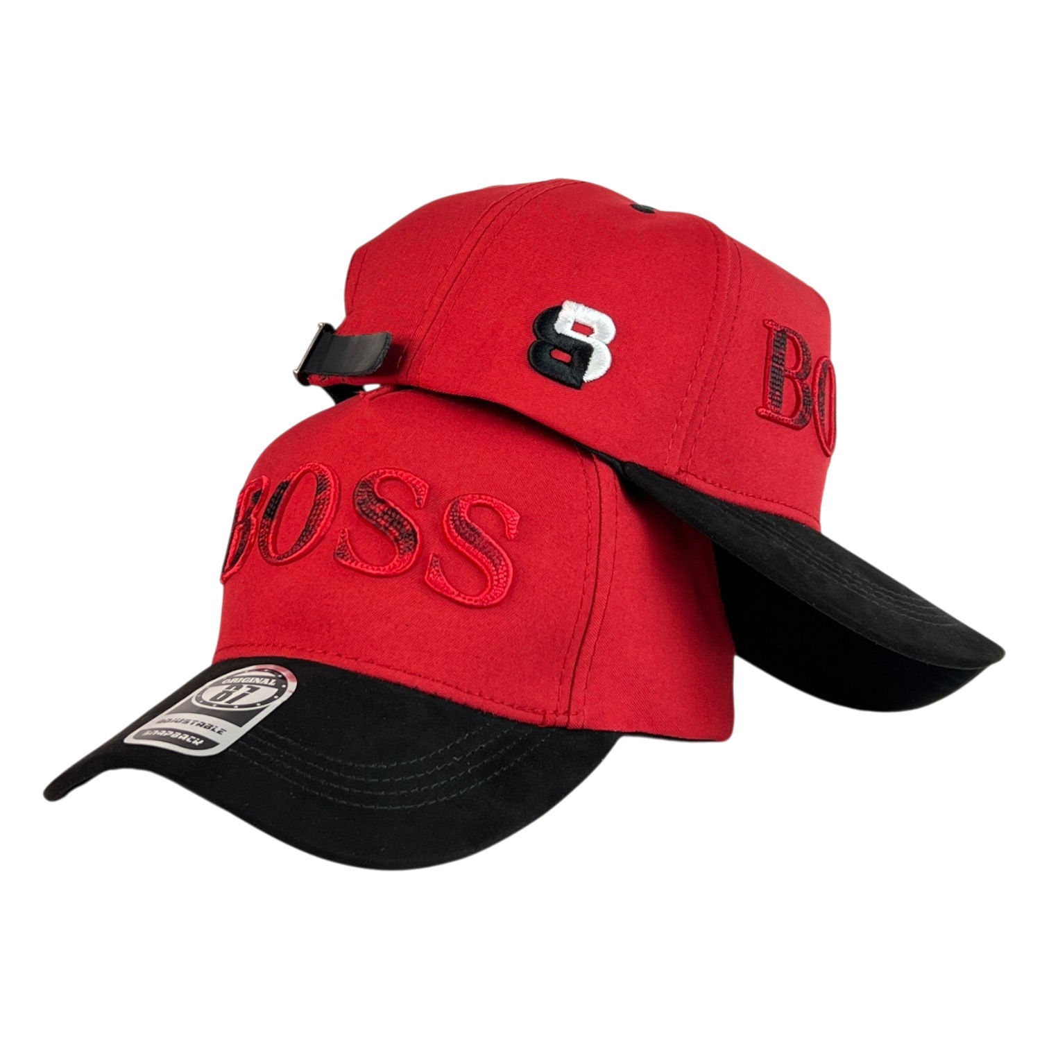Gorra Hugo Boss Roja con Bordado en Relieve y Visera Negra.