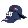Gorra Venezuela Azul con Bordado de Bandera y Número 58 en Relieve.